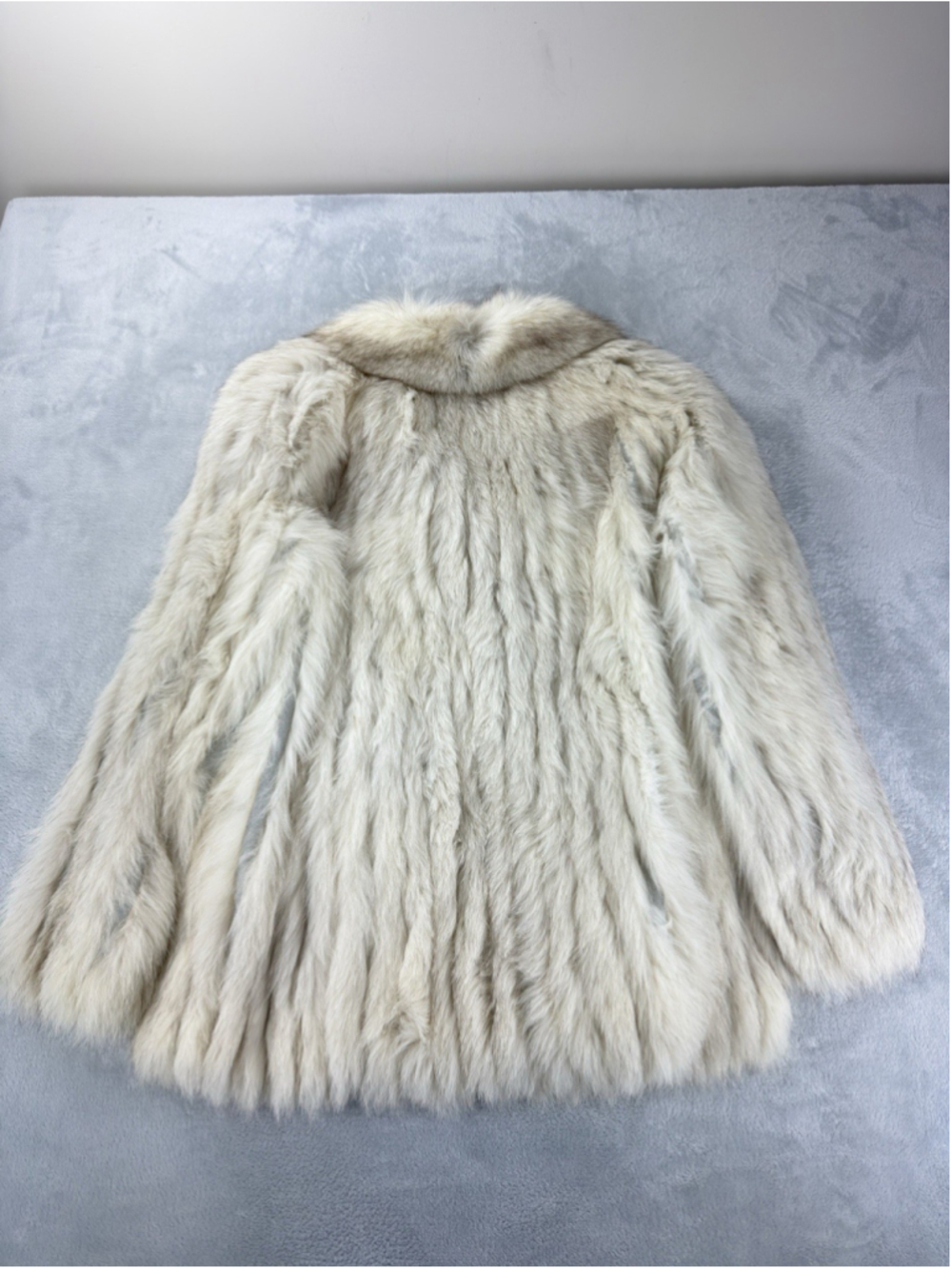 Vintage Saga Fox Finland Real Blue Fox Fur Coat Women Size Medium Made In Korea - Picture 5 of 16